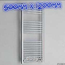Chrome White Black Heated Towel Rail Rad Radiator Bathroom Heating Flat Straight
