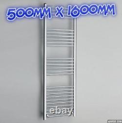 Chrome White Black Heated Towel Rail Rad Radiator Bathroom Heating Flat Straight