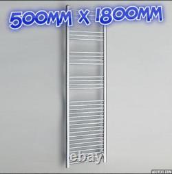 Chrome White Black Heated Towel Rail Rad Radiator Bathroom Heating Flat Straight
