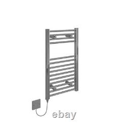 Chrome White Heated Towel Rail Radiator Straight Electric Bathroom Heating Rad