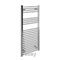 Chrome White Heated Towel Rail Radiator Straight Electric Bathroom Heating Rad