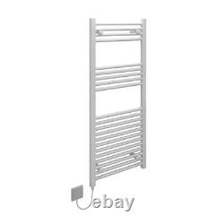 Chrome White Heated Towel Rail Radiator Straight Electric Bathroom Heating Rad