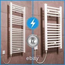 Chrome White Sand Grey Heated Thermostatic Bathroom Electric Towel Rail Radiator