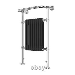 Chrome and Black Heated Towel Rail Radiator 952 x 659mm Regent BeBa 26264