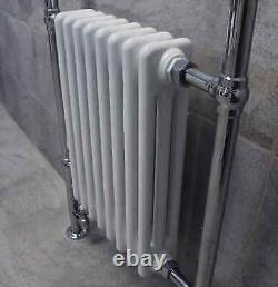 Classic Traditional Victorian Heated Towel Rail Bathroom Radiator Chrome + White