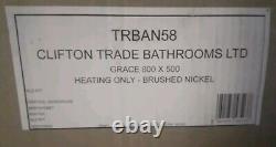 Clifton Bathrooms Towel Rail Grace 3 Rails Brushed Nickel Finish 800 x 500