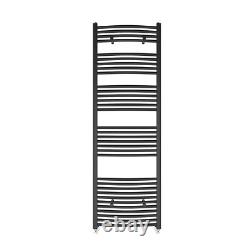 Contemporary Bathroom Curved Heated Towel Rail Radiator Rad 1800 x 600mm Grey