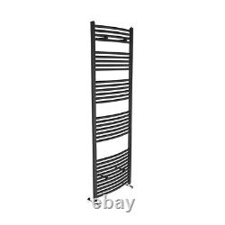 Contemporary Bathroom Curved Heated Towel Rail Radiator Rad 1800 x 600mm Grey