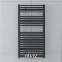 Contemporary Bathroom Straight Heated Towel Rail Radiator Rad 1200x600mm Grey