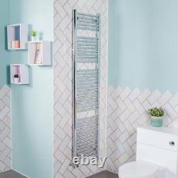 Contemporary Bathroom Straight Heated Towel Rail Radiator Rad 1800 x 450 Chrome