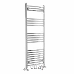 Contemporary Curved Bathroom Heated Towel Rail Radiator Rad 1200 x 500 Chrome