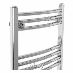Contemporary Curved Bathroom Heated Towel Rail Radiator Rad 1200 x 500 Chrome