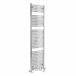 Contemporary Curved Bathroom Heated Towel Rail Radiator Rad 1800 x 500mm Chrome