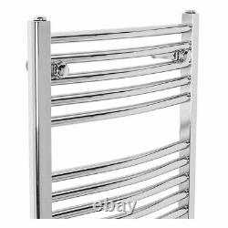 Contemporary Curved Bathroom Heated Towel Rail Radiator Rad 1800 x 500mm Chrome