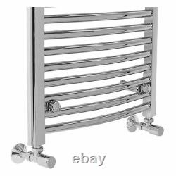 Contemporary Curved Bathroom Heated Towel Rail Radiator Rad 1800 x 500mm Chrome