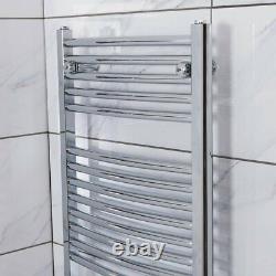 Contemporary Curved Bathroom Heated Towel Rail Radiator Rad 1800 x 500mm Chrome