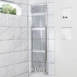 Contemporary Curved Bathroom Heated Towel Rail Radiator Rad 1800 x 500mm Chrome