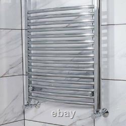 Contemporary Curved Heated Bathroom Towel Rail Radiator Rad 1200 x 600 Chrome