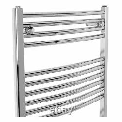 Contemporary Curved Heated Bathroom Towel Rail Radiator Rad 1200 x 600 Chrome