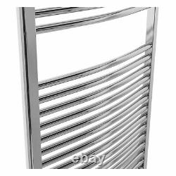 Contemporary Curved Heated Bathroom Towel Rail Radiator Rad 1200 x 600 Chrome