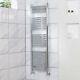 Contemporary Curved Heated Bathroom Towel Rail Radiator Rad 1500 X 450 Chrome