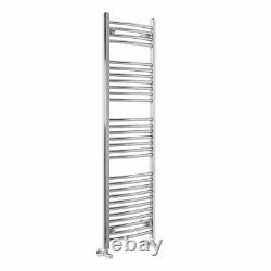 Contemporary Curved Heated Bathroom Towel Rail Radiator Rad 1500 x 450 Chrome