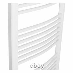 Contemporary Curved Heated Bathroom Towel Rail Radiator Rad 1500 x 600 White