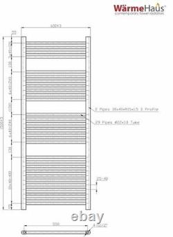 Contemporary Straight Bathroom Heated Towel Rail Radiator Rad 1500 x 600 White