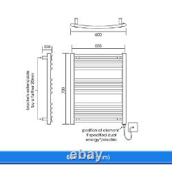 Curved Black Towel Rail Heated Ladder Modern Bathroom Radiator Rad 6 Sizes