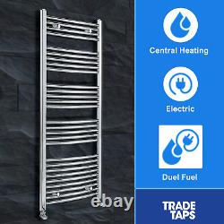 Curved Chrome Towel Rail Heated Ladder Modern Bathroom Radiator Rad 5 Sizes