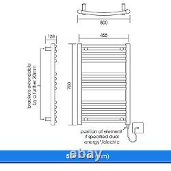 Curved Chrome Towel Rail Heated Ladder Modern Bathroom Radiator Rad 5 Sizes