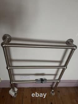DQ Heating Ickburgh Floor Mounted Luxury Heated Towel Rail Brushed Nickel