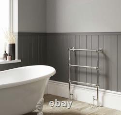 DQ Heating Ickburgh Floor Mounted Luxury Heated Towel Rail Brushed Nickel