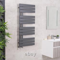 Designer Anthracite Flat Panel Heated Towel Rail Rack Bathroom Radiator Rads