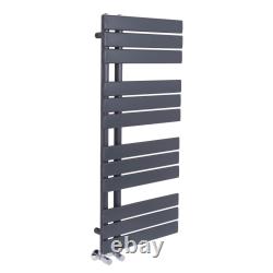 Designer Anthracite Flat Panel Heated Towel Rail Rack Bathroom Radiator Rads