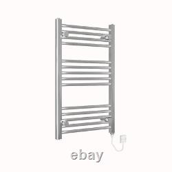 Designer Bathroom Electric Chrome Straight Heated Towel Rail Radiator 800x500 mm