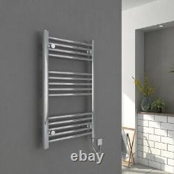 Designer Bathroom Electric Chrome Straight Heated Towel Rail Radiator 800x500 mm