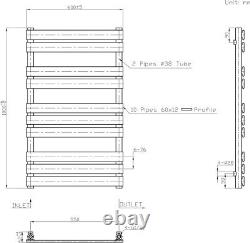 Designer Bathroom Flat Panel Heated Towel Rail Radiator Heating 1000x600mm White