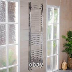 Designer Bathroom Flat Panel Heated Towel Rail Radiator Rad 1800 x 600 Chrome