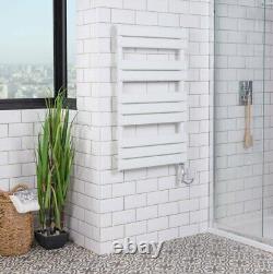 Designer Bathroom Flat Panel White Electric Heated Towel Rail Radiator Rad