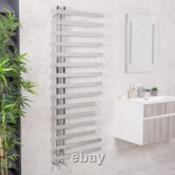 Designer Bathroom Heated Round Square Panel Towel Rail Radiator Chrome White