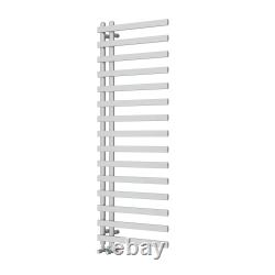 Designer Bathroom Heated Round Square Panel Towel Rail Radiator Chrome White