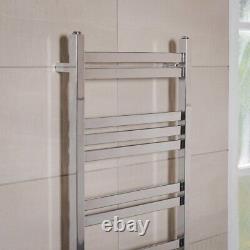 Designer Bathroom Heated Towel Rail Rad Radiator Flat Panel 1200 x 500 Chrome