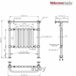 Designer Bathroom Traditional Heated Towel Radiator Rail Warmer 952x659mm Chrome