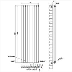 Designer Black Oval Column Flat Panel Towel Rail Radiator Central Heating Rads