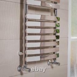 Designer Curved Bathroom Heated Towel Rail Radiator Rad 1200 x 500 Chrome