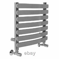 Designer Curved Bathroom Heated Towel Rail Radiator Rad 1200 x 500 Chrome