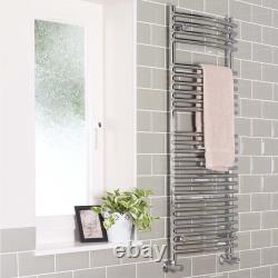 Designer Curved Chrome Bathroom Heated Towel Rail Rad Radiator 10YR Guarantee