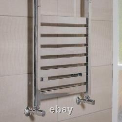 Designer Flat Panel Bathroom Heated Towel Rail Radiator Rad 1200 x 500 Chrome