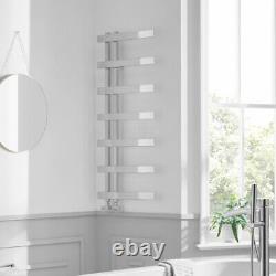 Designer Flat Panel Chrome Heated Bathroom Modern Towel Rail Radiator 1200 x 500